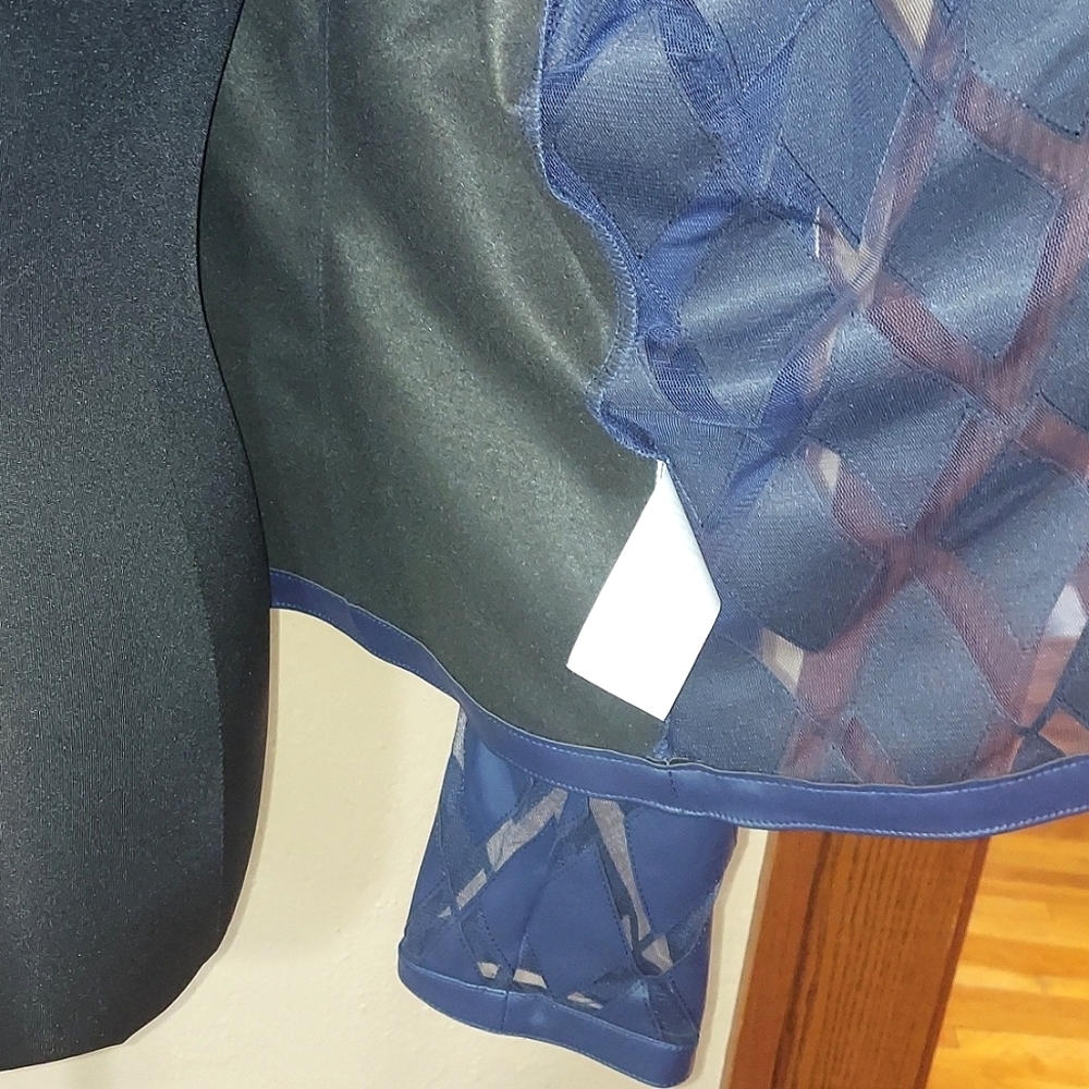Women's Colleen Lopez Vegan Leather Checkered Sheer Zip Jacket - Picture 8 of 10